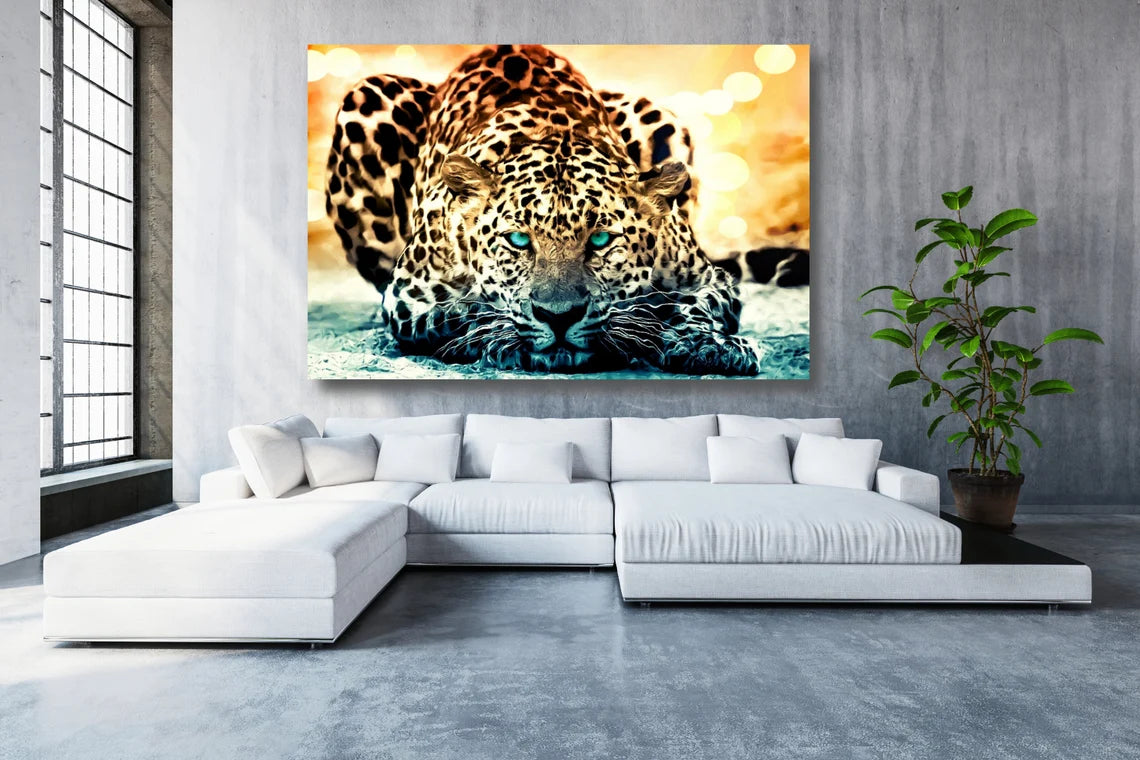 Leopard Wall Art UV Direct Aluminum Print Australian Made Quality