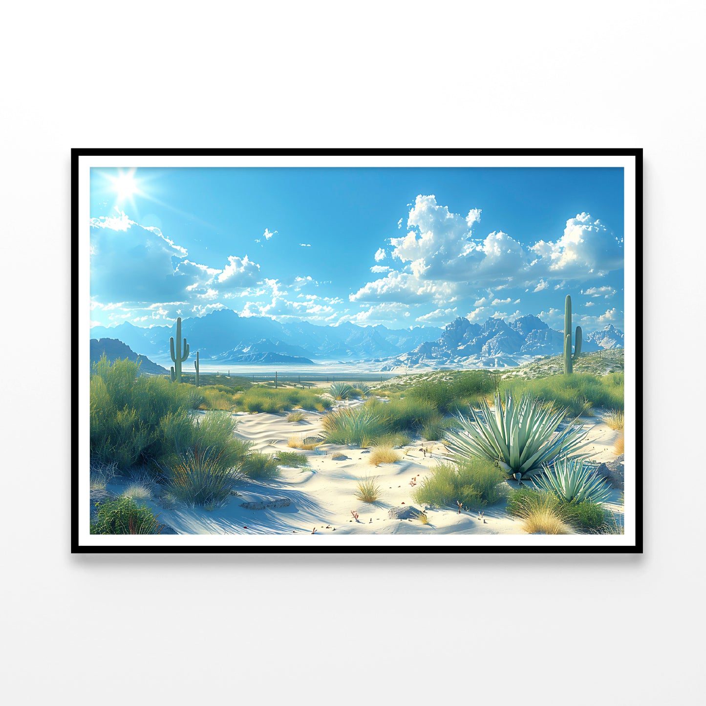 Plants under a Cloudy Sky with Mountains Home Decor Premium Quality Poster Print Choose Your Sizes