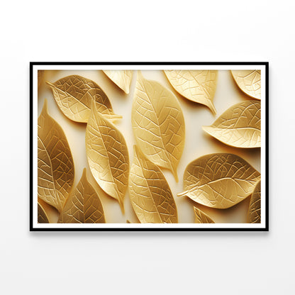 Close-Up of Golden Leaves Home Decor Premium Quality Poster Print Choose Your Sizes