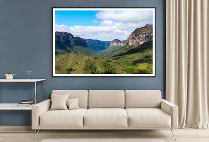 A Scenic View of a Valley with Mountains in Brazil Home Decor Premium Quality Poster Print Choose Your Sizes