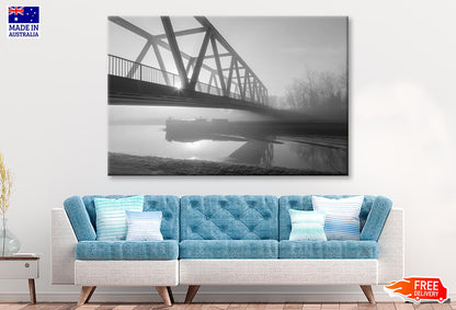 Bridge Over the Mittel land Canal in The Morning Fog Wall Art Decor 100% Australian Made