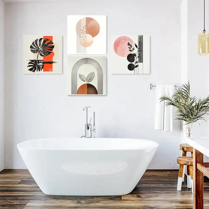 4pcsPainting, Geometric Shapes Wall Art Canvas Framed