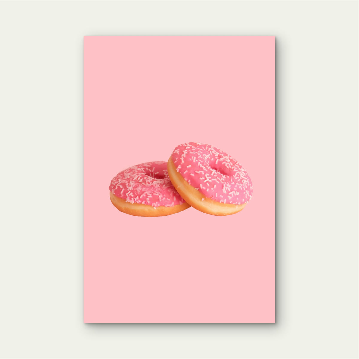 Two Pink Sprinkle Donuts 60x90cm Metal Print Ready to Hang
