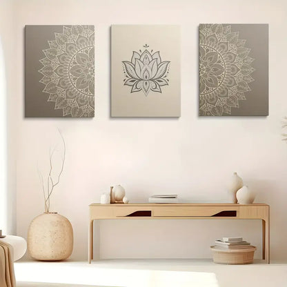 3pcs Modern fashion theme geometric flower Metal Print Ready to Hang Art