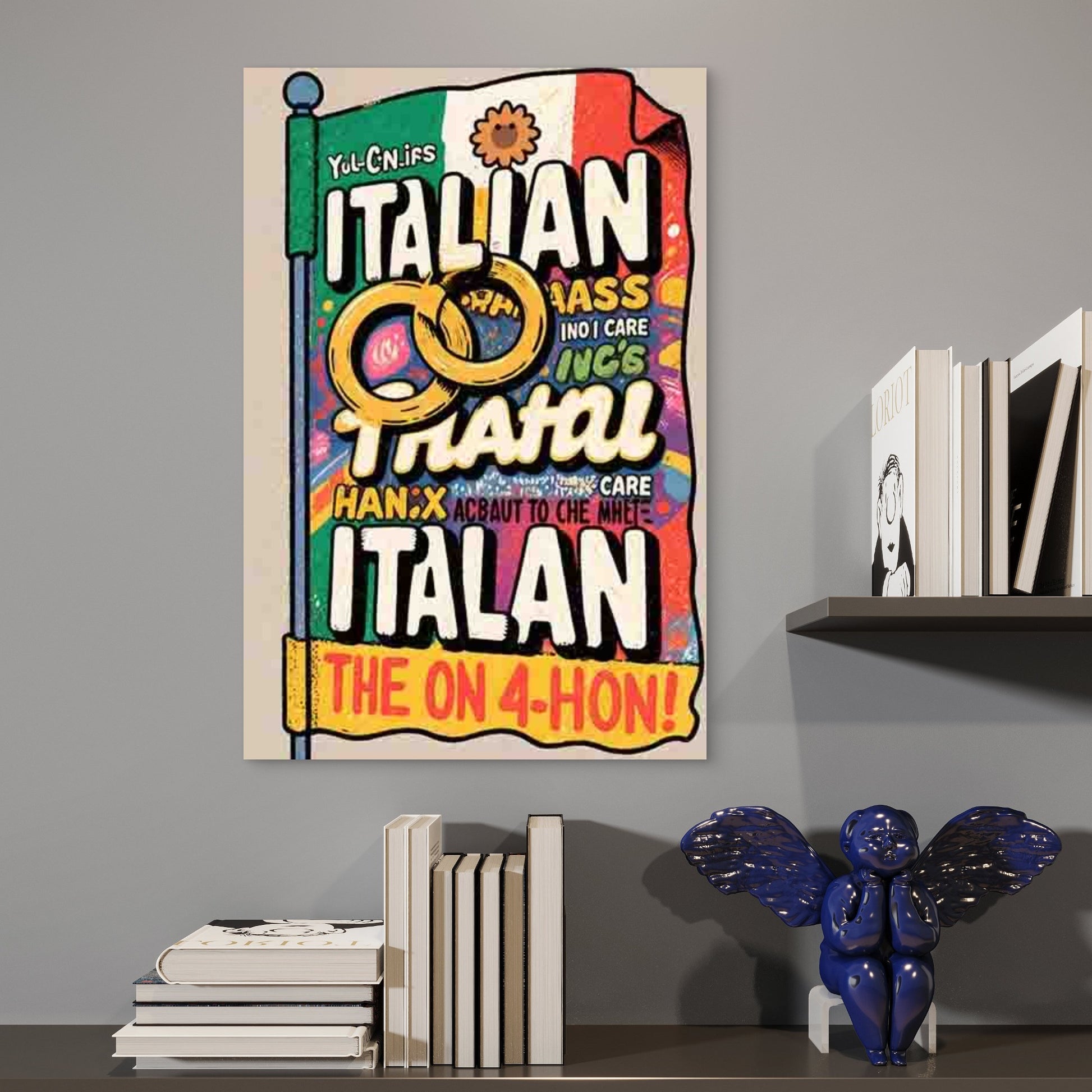 Italian - Themed Abstract 60x90cm Metal Print Ready to Hang - Bella Home Decor