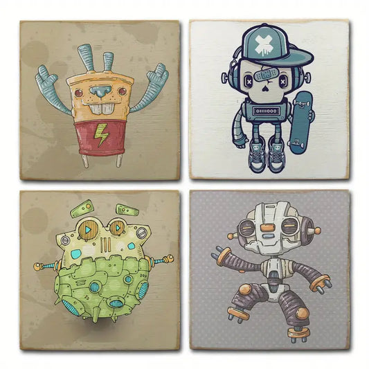 4pcs Robbort Wall Art Canvas Framed