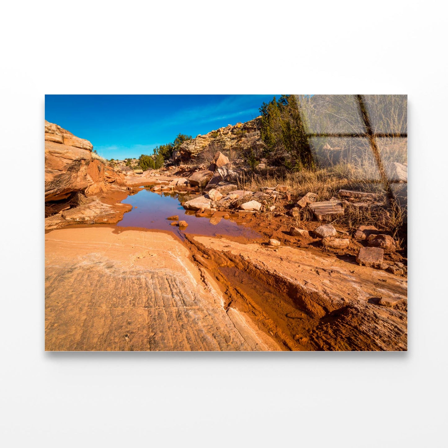 Arizona Sandstone with Rocks Acrylic Glass Print Tempered Glass Wall Art 100% Made in Australia Ready to Hang