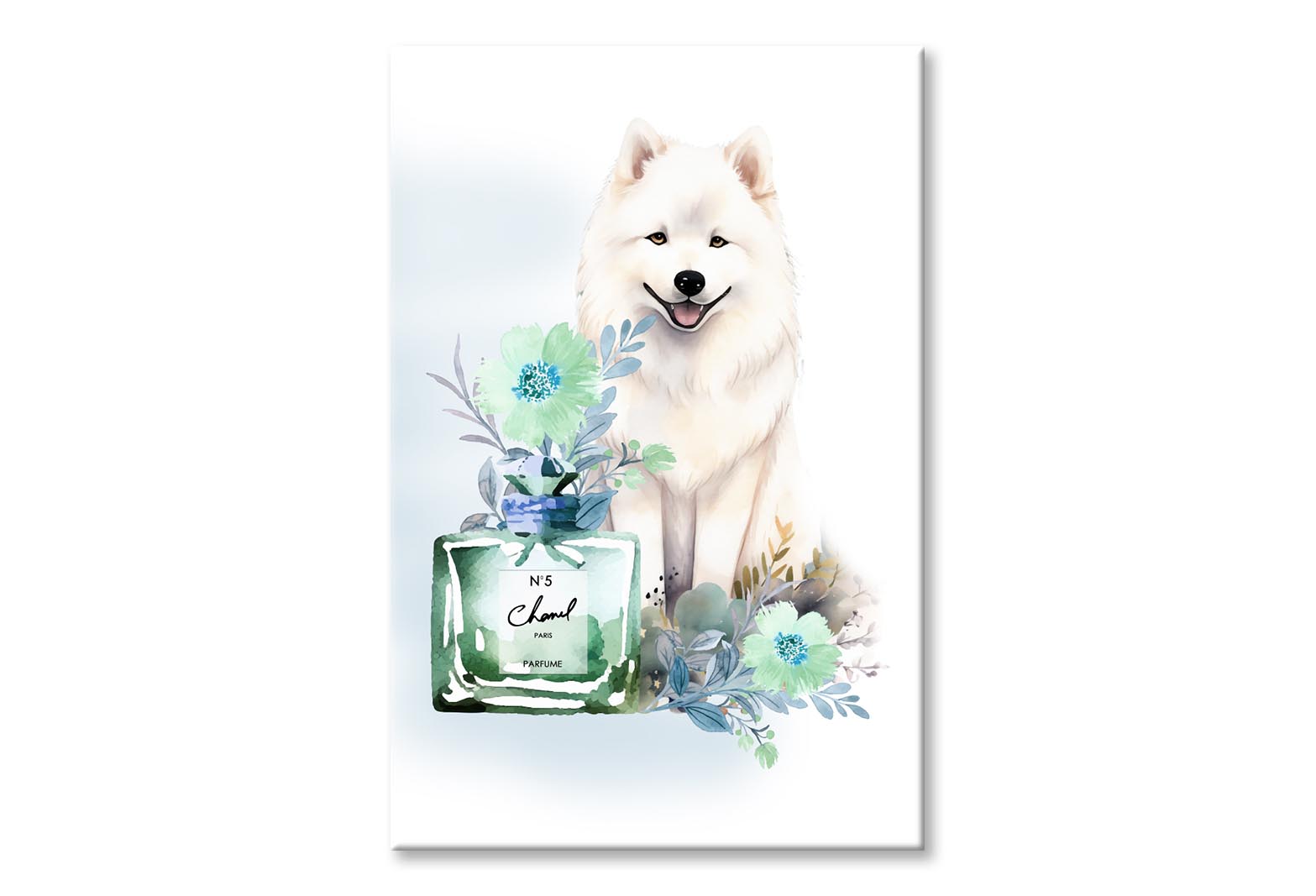 Perfume, Samoyed Dog Wall Art Limited Edition High Quality Print Stretched Canvas None