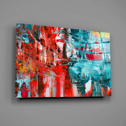 Red Blue Abstract UV Direct Aluminum Print Australian Made Quality