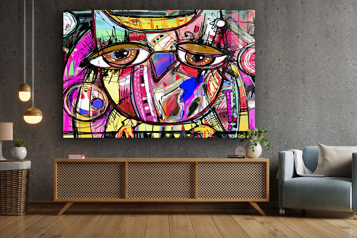 Owl Picasso Style Art UV Direct Aluminum Print Australian Made Quality