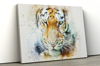 Large Tiger watercolored UV Direct Aluminum Print Australian Made Quality