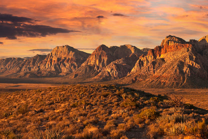 Cliffs of Red Rock with a Cloudy Sky Home Decor Premium Quality Poster Print Choose Your Sizes