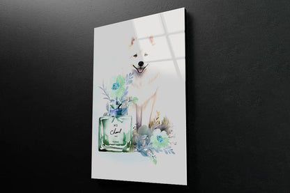 Perfume, Samoyed Dog 3D Design Acrylic Glass Print Tempered Glass Wall Art 100% Made in Australia Ready to Hang