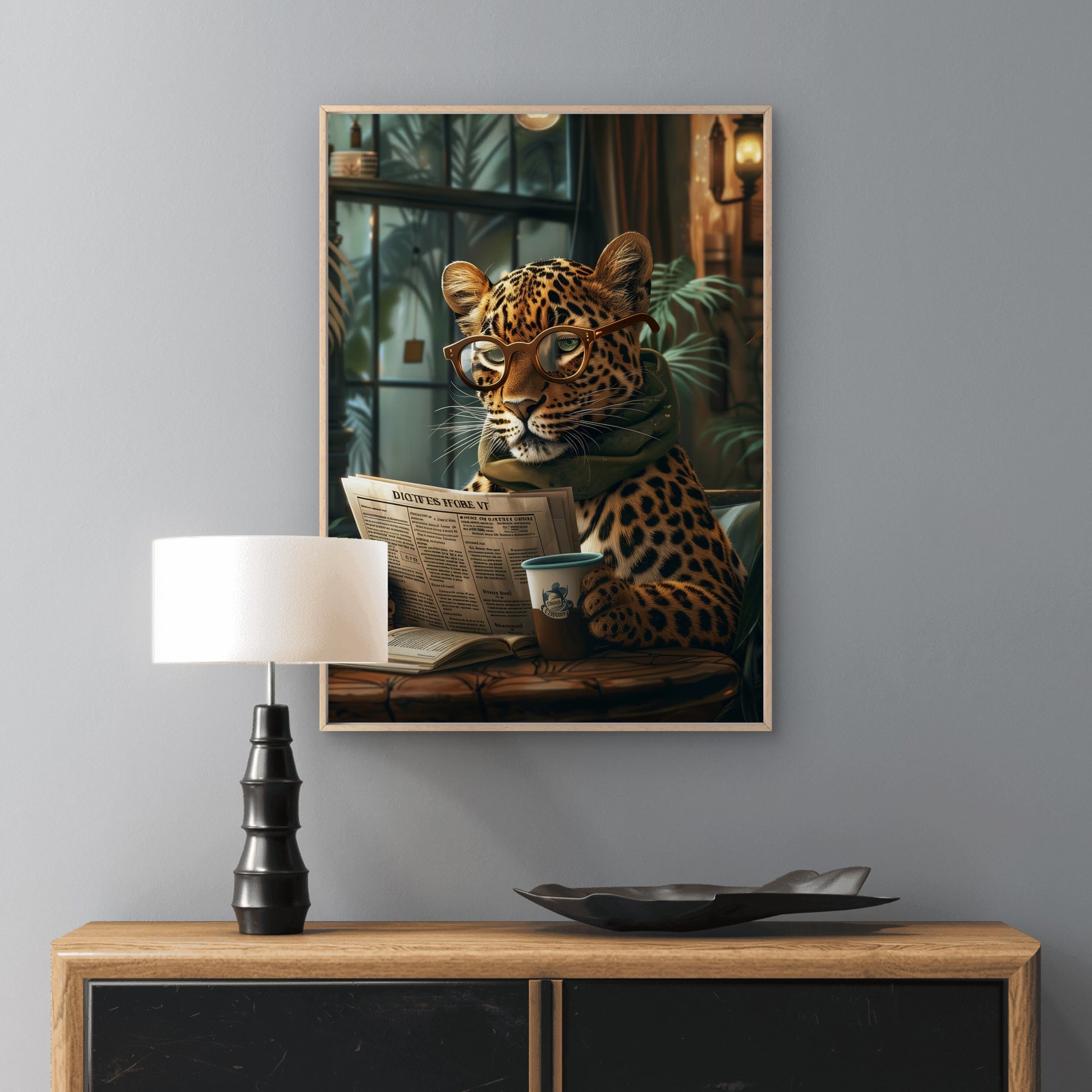 Trendy Leopard Café Coffee Fashion Home Decor Premium Quality Poster Print Choose Your Sizes - Bella Home Decor