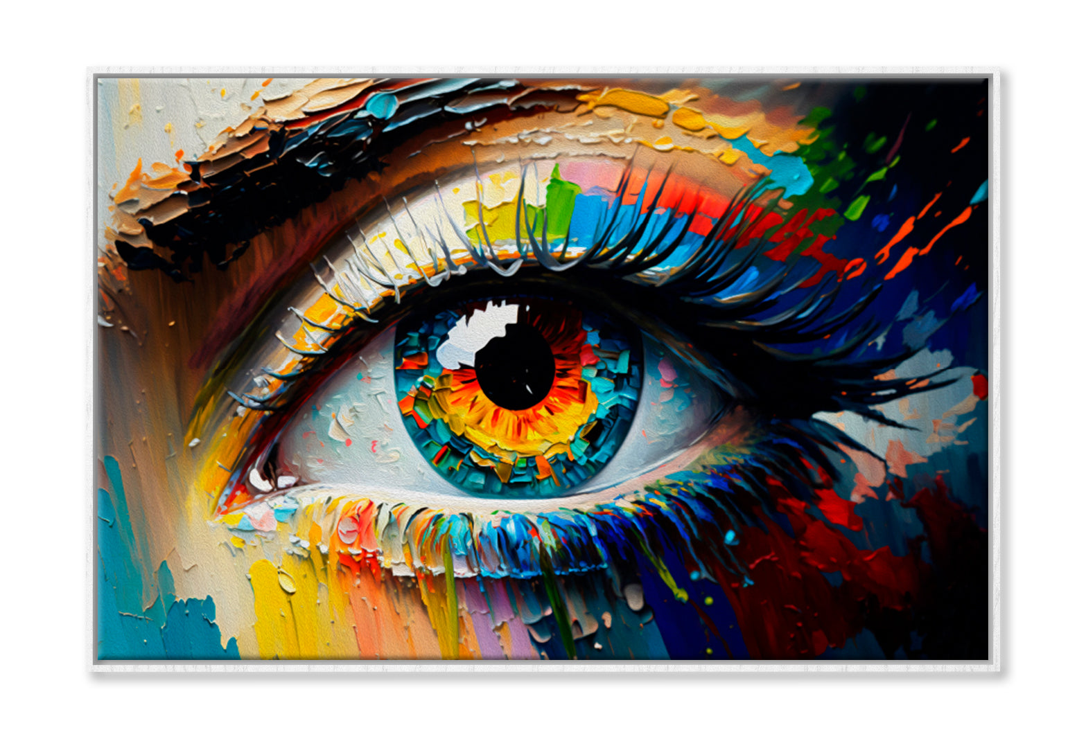 Conceptual A0bstract Picture Of The Eye Oil Painting Wall Art Limited Edition High Quality Print Canvas Box Framed White