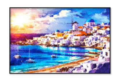 Santorini Island, Greece. Traditional and Famous White Houses Wall Art Limited Edition High Quality Print