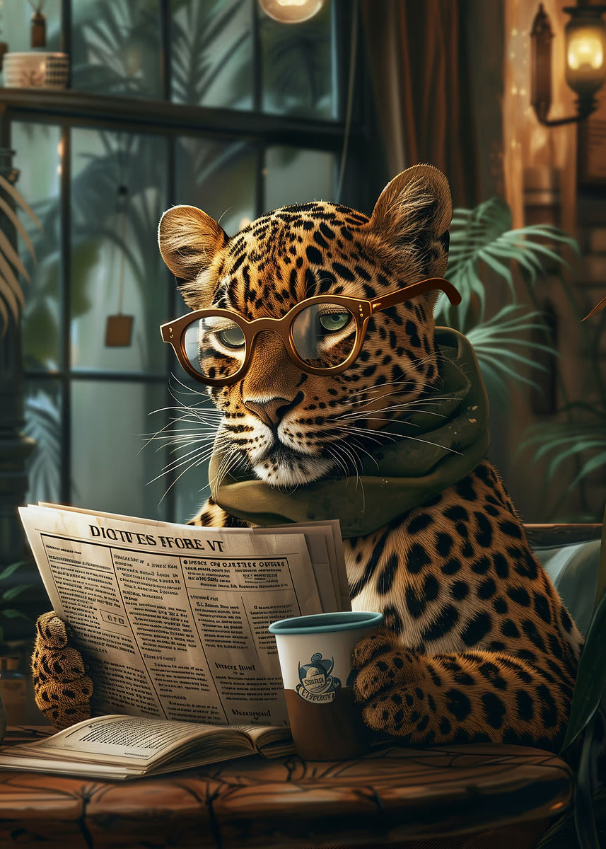 Trendy Leopard Café Coffee Fashion Home Decor Premium Quality Poster Print Choose Your Sizes - Bella Home Decor