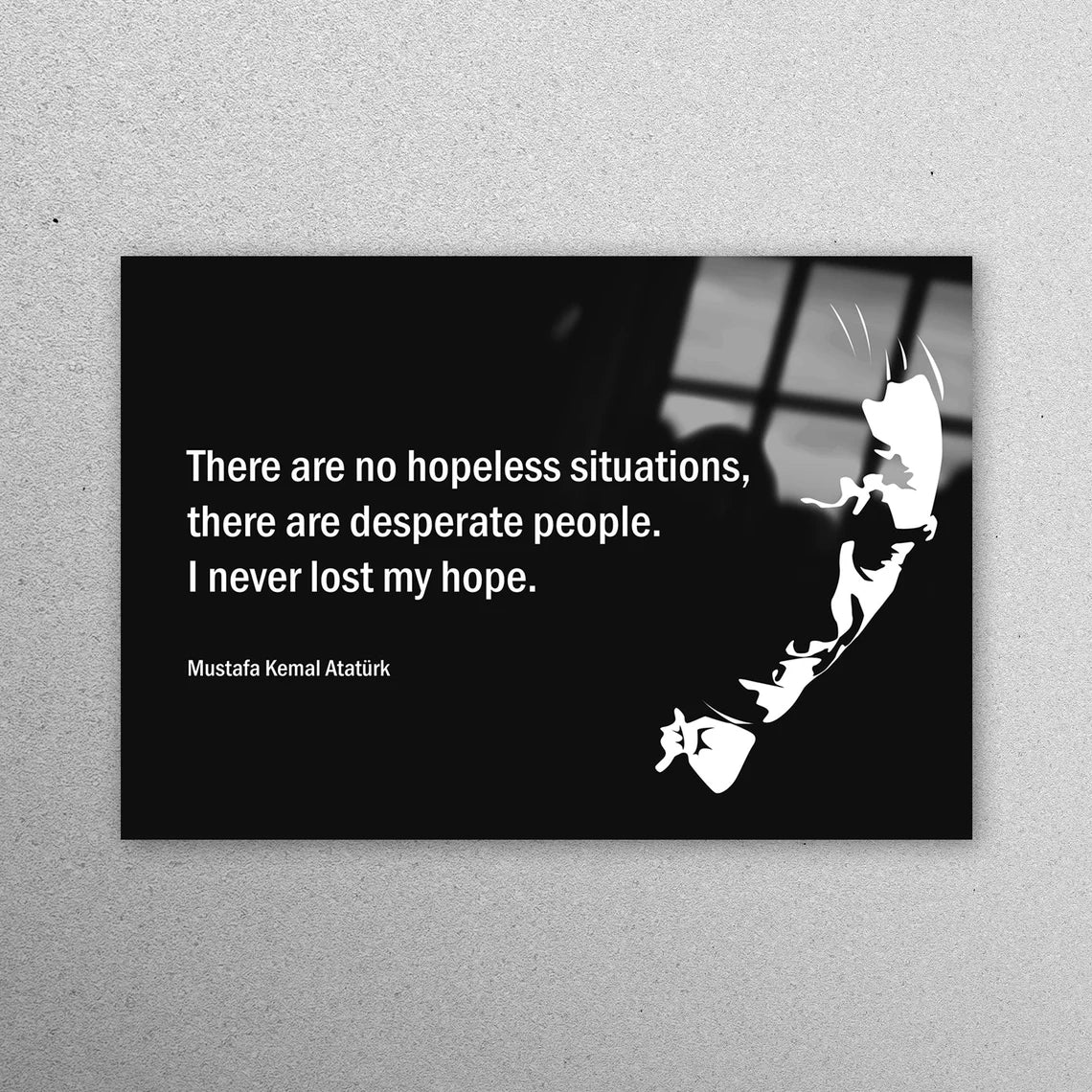 Ataturk Silhouette Wall Art Acrylic Glass Print Tempered Glass Wall Art 100% Made in Australia Ready to Hang