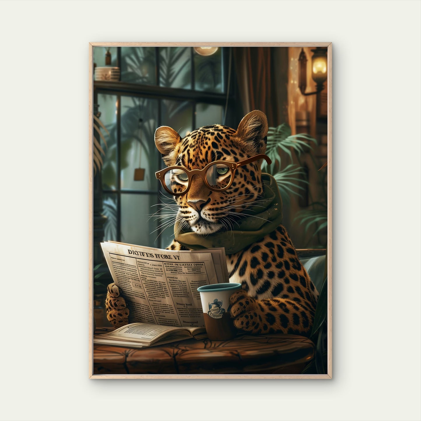 Trendy Leopard Café Coffee Fashion Home Decor Premium Quality Poster Print Choose Your Sizes - Bella Home Decor