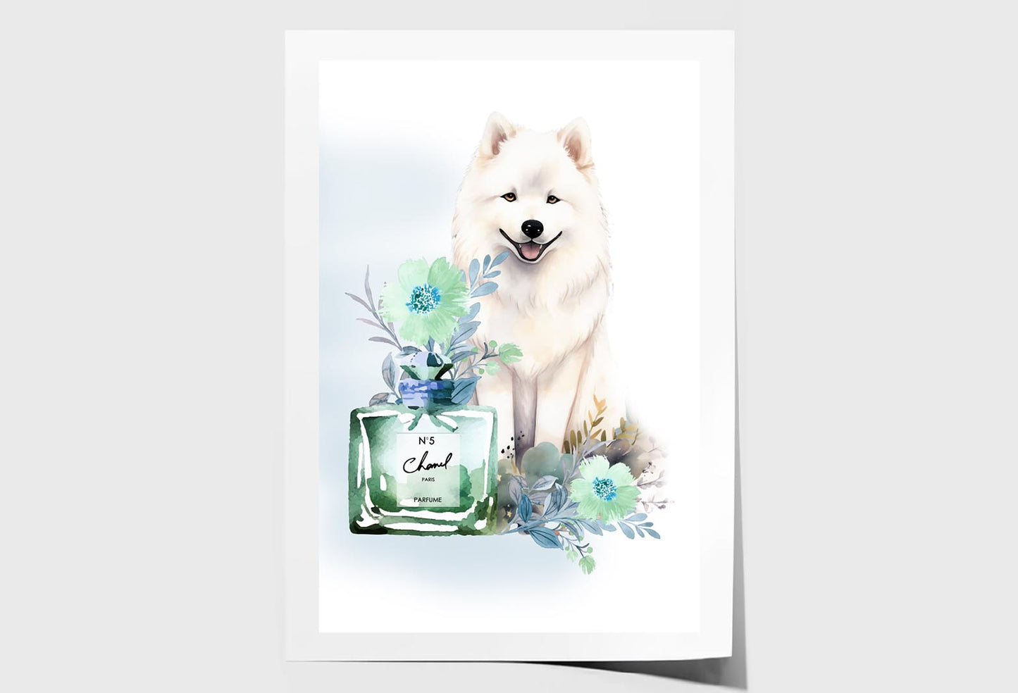 Perfume, Samoyed Dog Wall Art Limited Edition High Quality Print Unframed Roll Canvas None