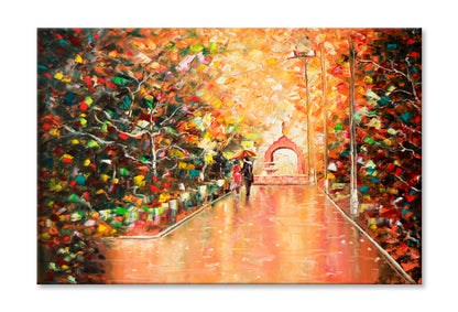 Arch Couple Oil Painting Wall Art Limited Edition High Quality Print Stretched Canvas None