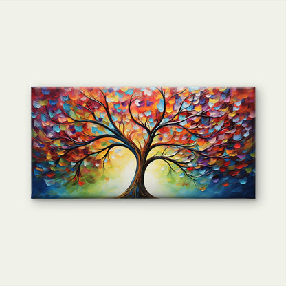 Rainbow Tree of Life Wall Art Canvas Office Home Room Framed 120x60cm