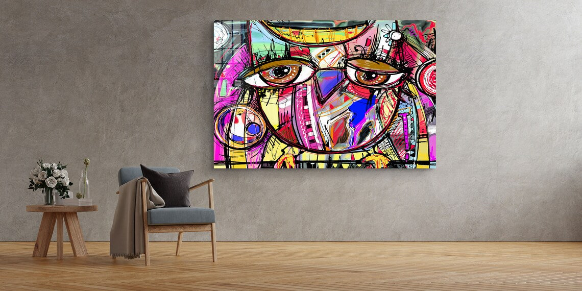 Owl Picasso Style Art UV Direct Aluminum Print Australian Made Quality