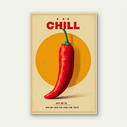 Minimalist CHILL Text Metal Print Ready to Hang