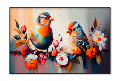 Birds & Flowers Oil Painting Wall Art Limited Edition High Quality Print