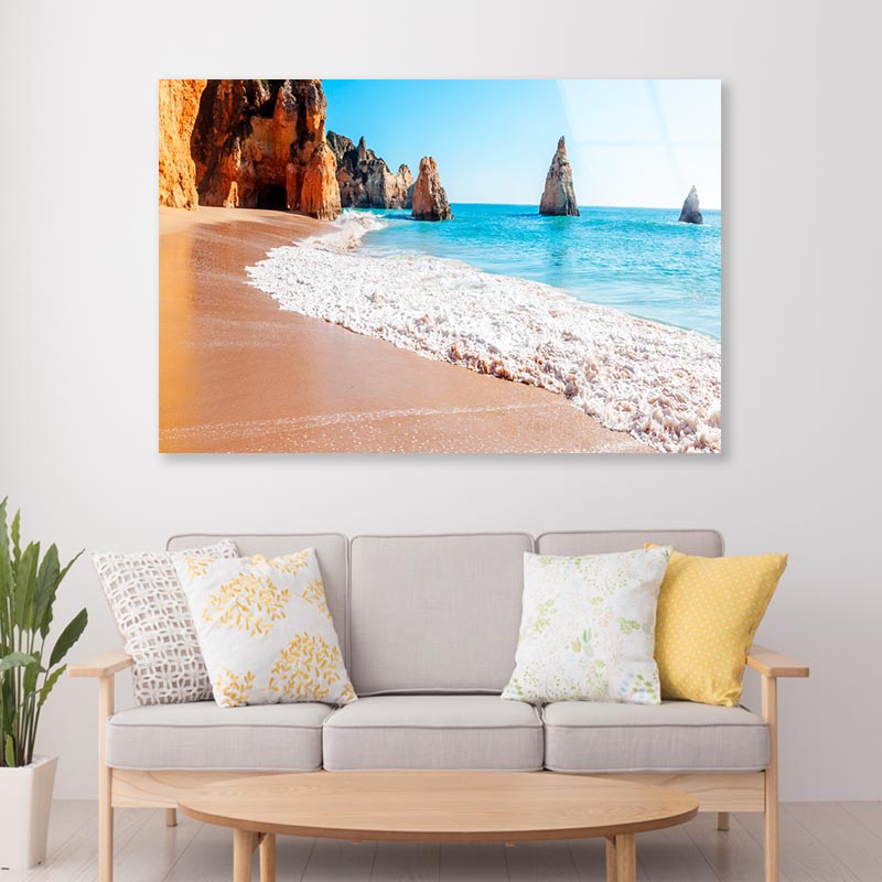 Summer Sandy Beach  Acrylic Glass Print Tempered Glass Wall Art 100% Made in Australia Ready to Hang