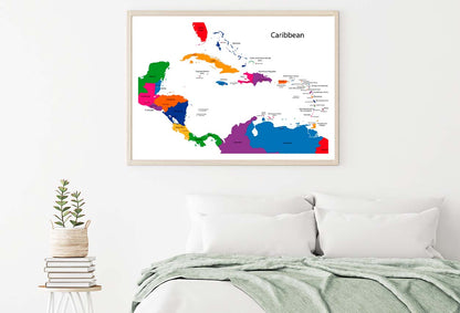 Caribbean Map with Countries Home Decor Premium Quality Poster Print Choose Your Sizes