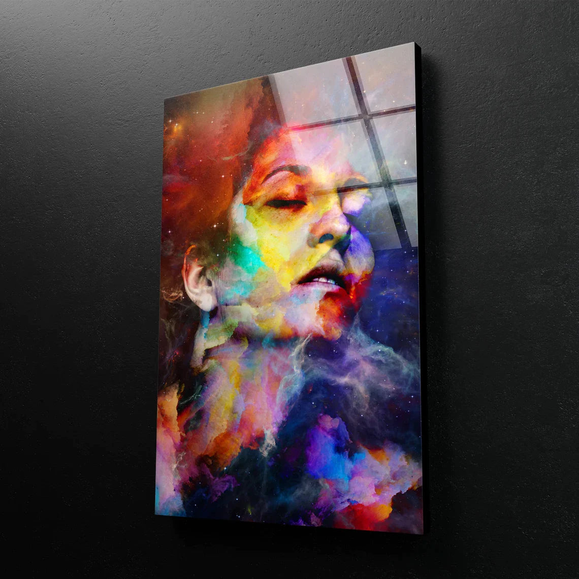 Girl Face Colorful Art UV Direct Aluminum Print Australian Made Quality