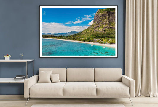 Le Morne Mountain Ocean & Beach Home Decor Premium Quality Poster Print Choose Your Sizes