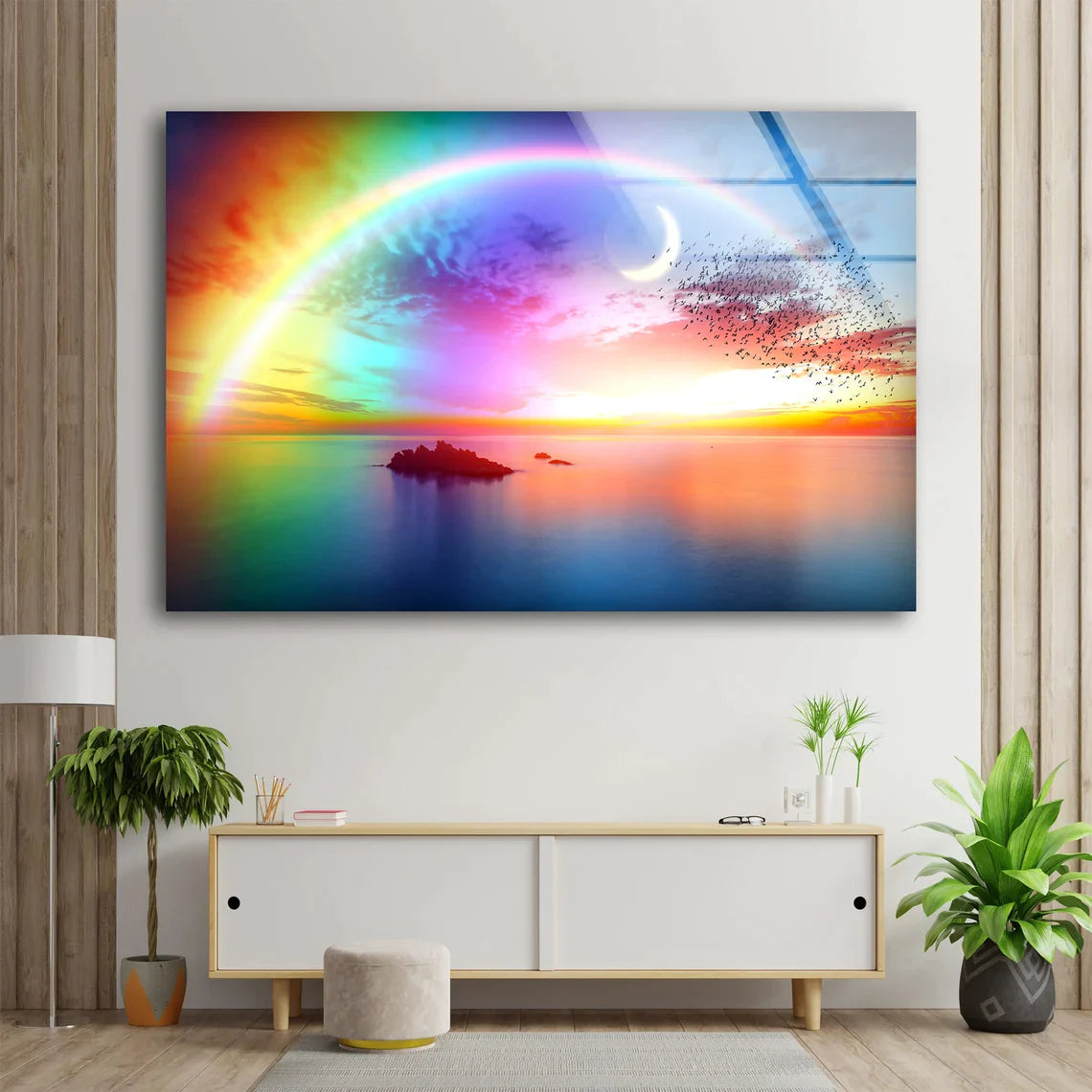 Birds Flying Over Lake UV Direct Aluminum Print Australian Made Quality