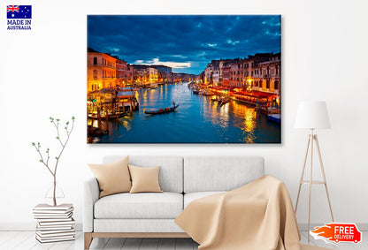 Grand Canal at Night, Venice View Wall Art Decor 100% Australian Made