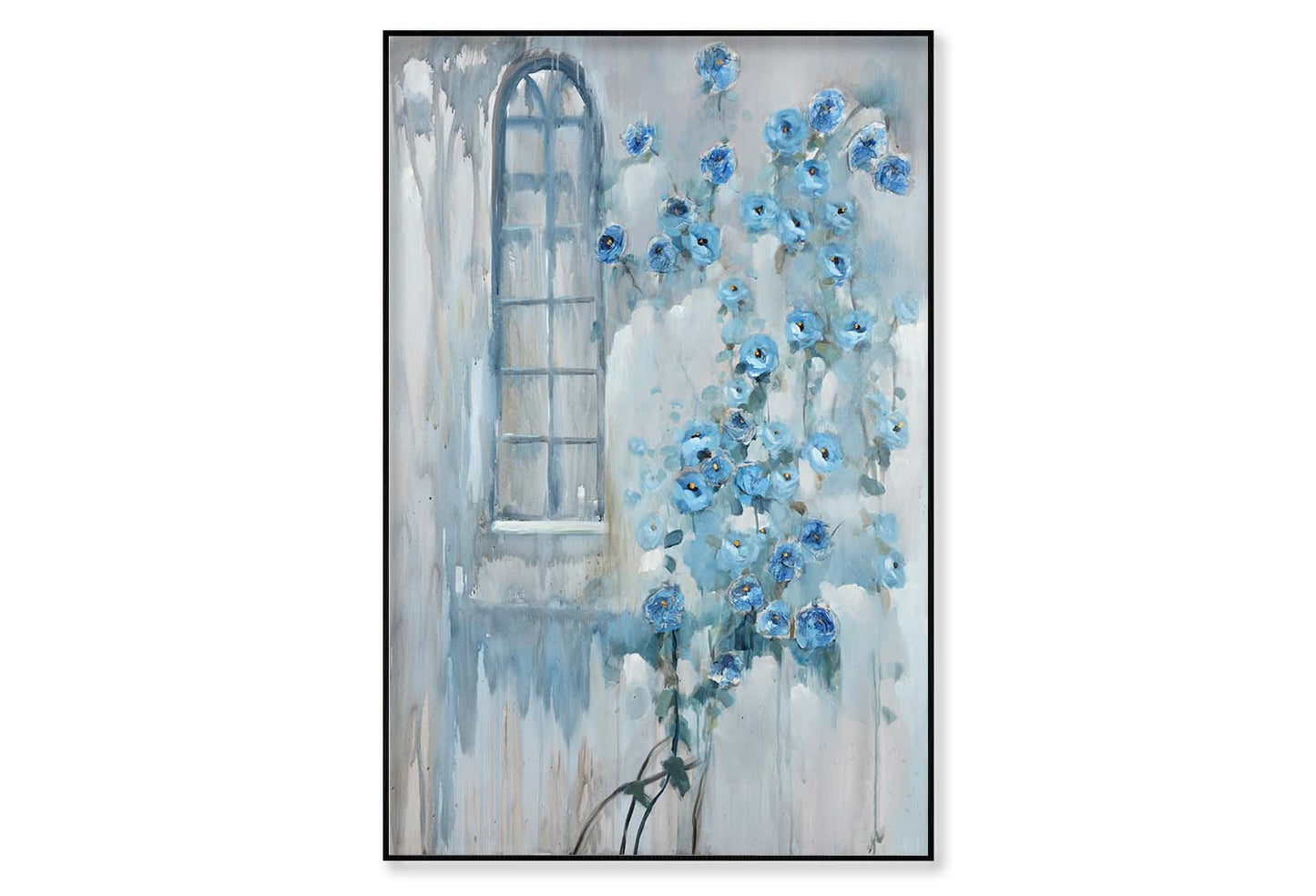 Spring, Flowers, Windows, Light Blue Wall Art Limited Edition High Quality Print