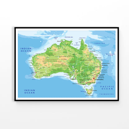 Australian Map Vector Home Decor Premium Quality Poster Print Choose Your Sizes