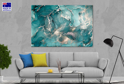Abstract Ocean Green Colored Marble Wall Art Decor 100% Australian Made