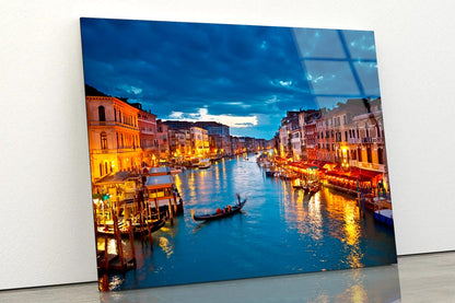 Grand Canal at Night, Venice Acrylic Glass Print Tempered Glass Wall Art 100% Made in Australia Ready to Hang