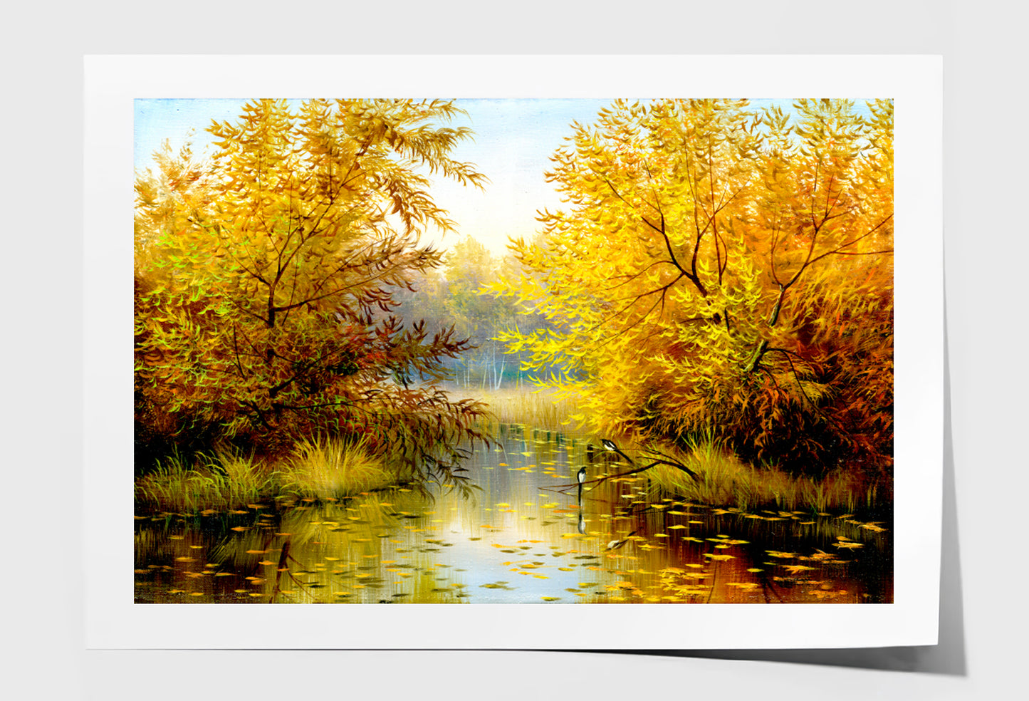 Wood Lake Oil Painting Wall Art Limited Edition High Quality Print Unframed Roll Canvas None