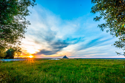 A Grassy Field under a Cloudy Sky Home Decor Premium Quality Poster Print Choose Your Sizes