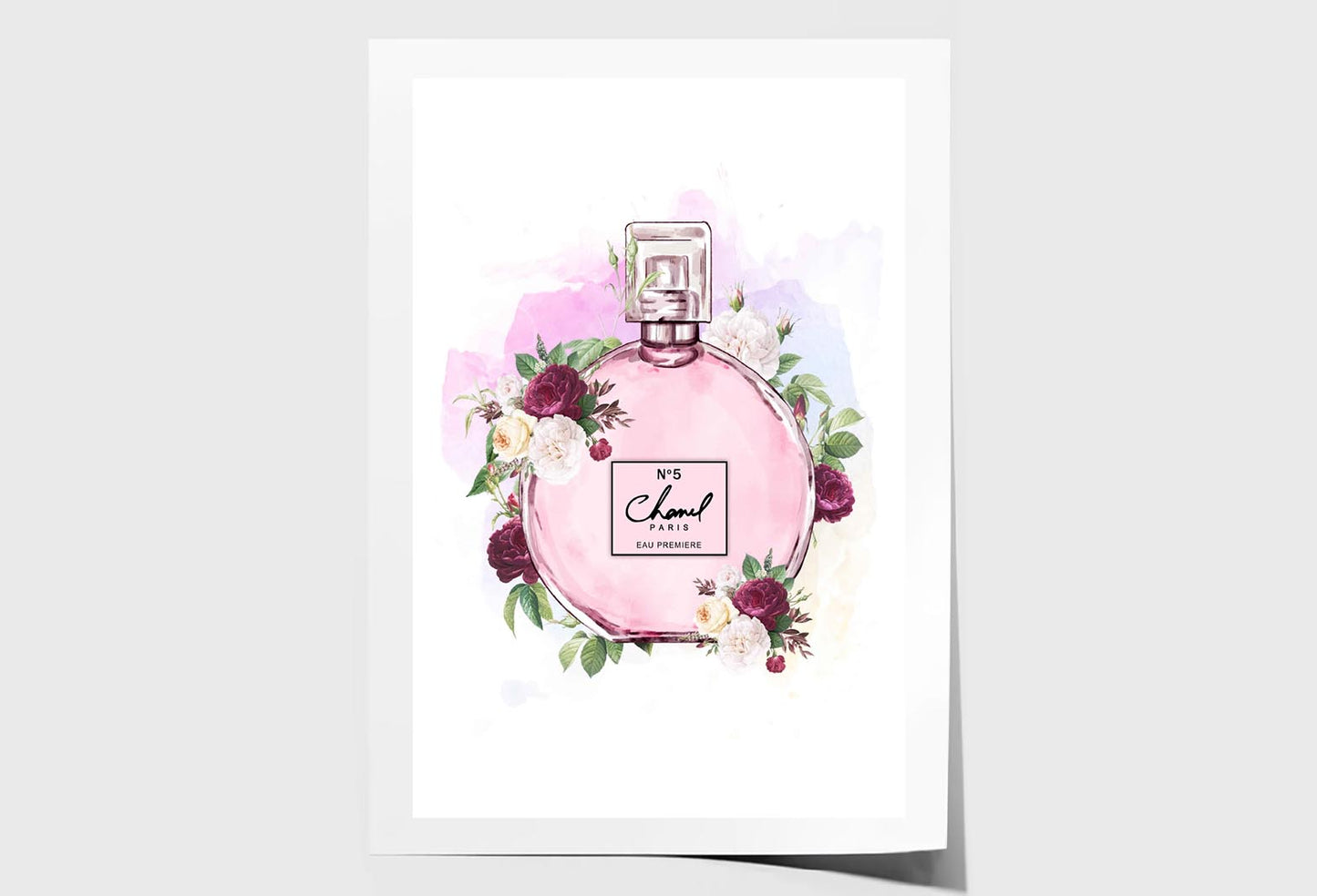 Pink Elegant Perfume Wall Art Limited Edition High Quality Print Unframed Roll Canvas None