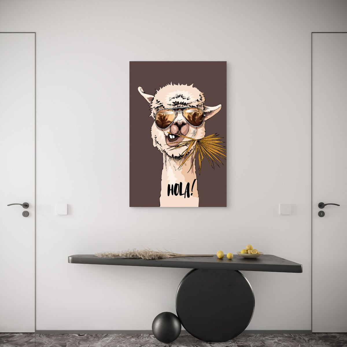 Cool Alpaca Sunglasses Hola Design 60x90cm Metal Print Ready to Hang