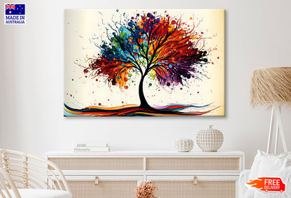 Colorful Tree Abstract Oil Painting Wall Art Limited Edition High Quality Print