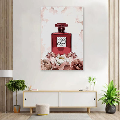 Flower Red Perfume 3D Design Acrylic Glass Print Tempered Glass Wall Art 100% Made in Australia Ready to Hang