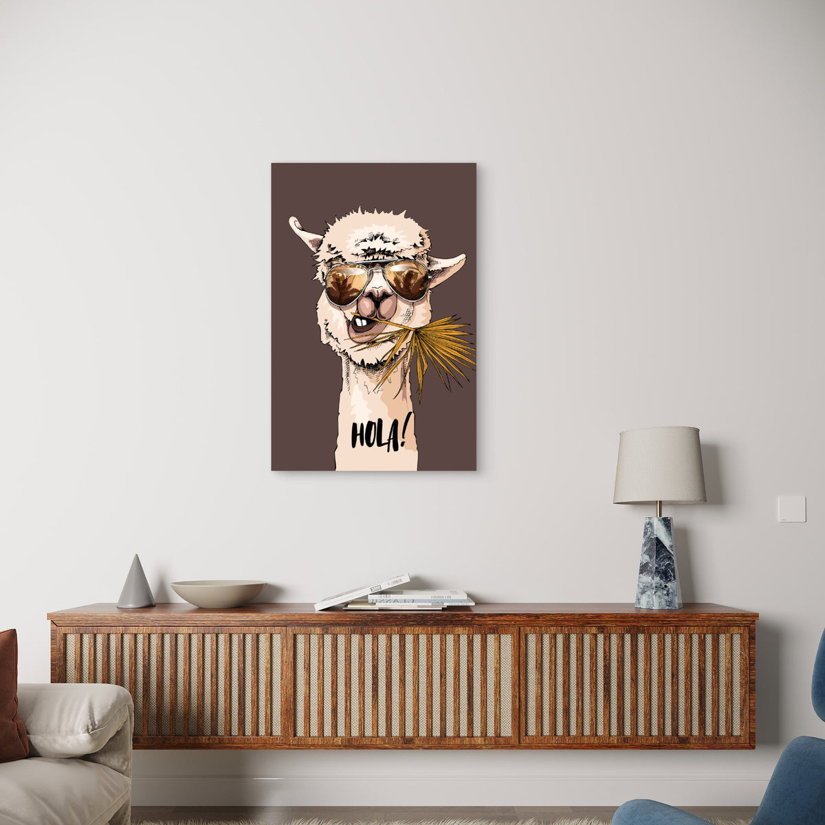 Cool Alpaca Sunglasses Hola Design 60x90cm Metal Print Ready to Hang