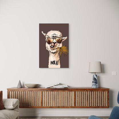 Cool Alpaca Sunglasses Hola Design 60x90cm Metal Print Ready to Hang