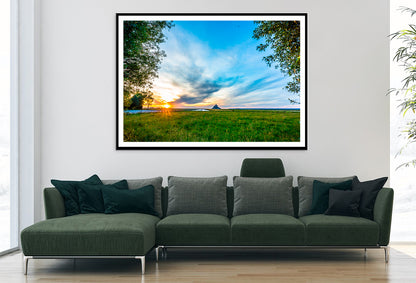 A Grassy Field under a Cloudy Sky Home Decor Premium Quality Poster Print Choose Your Sizes