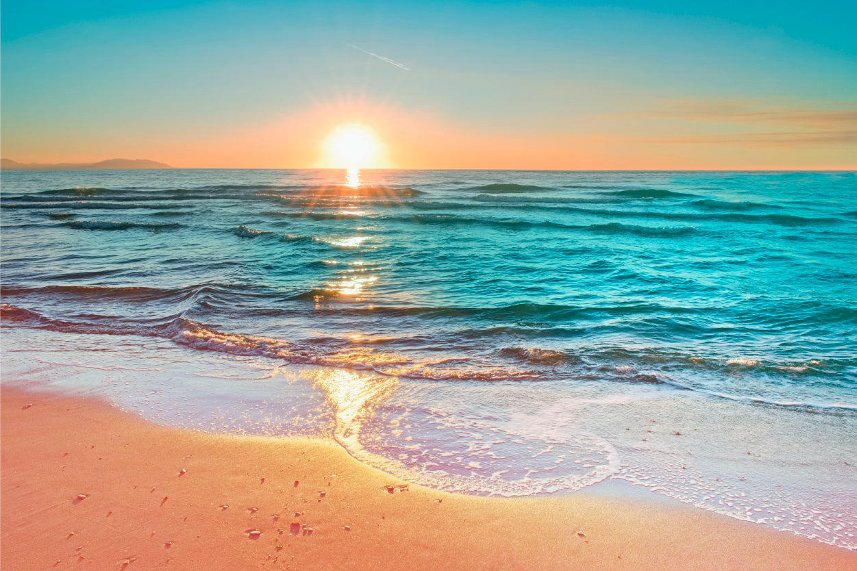 Golden Ocean Beach Sunset Wall Art Decor 100% Australian Made - Bella Home Decor