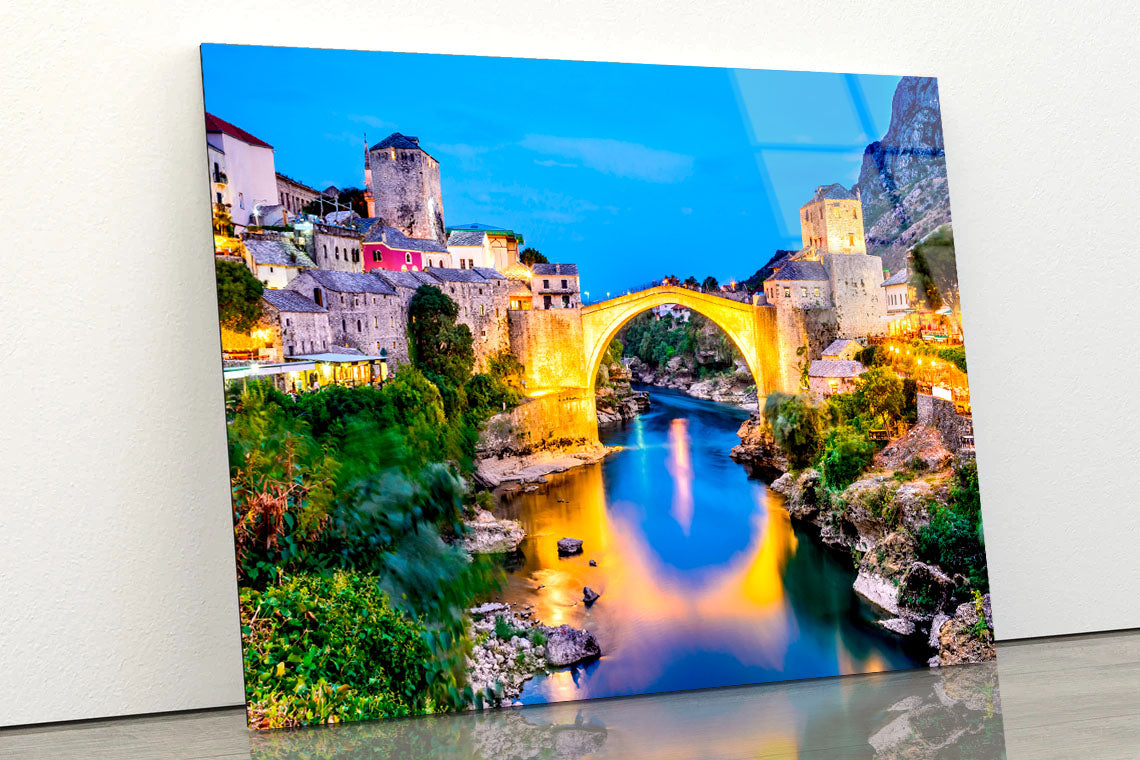 Mostar Bosnia Bridge Acrylic Glass Print Tempered Glass Wall Art 100% Made in Australia Ready to Hang